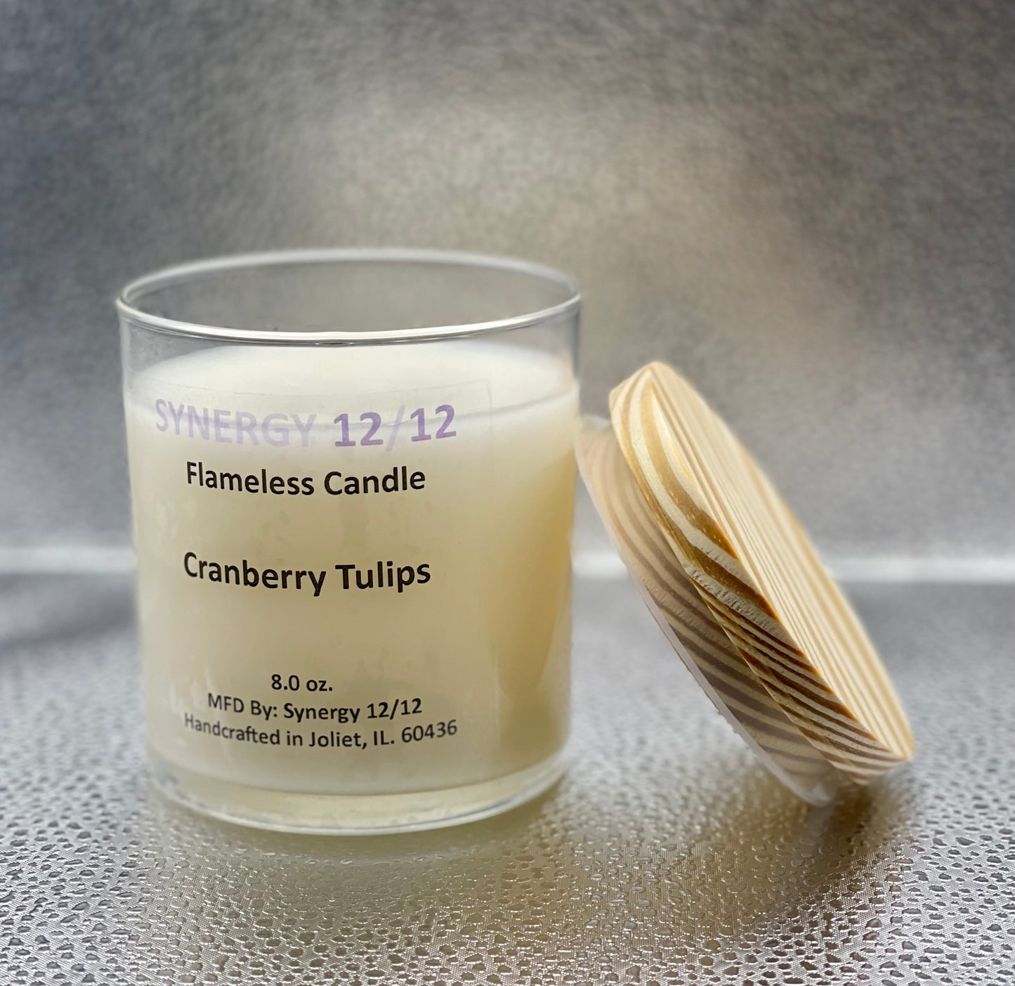 Flameless Candle (8.0 oz.) Cranberry Tulips