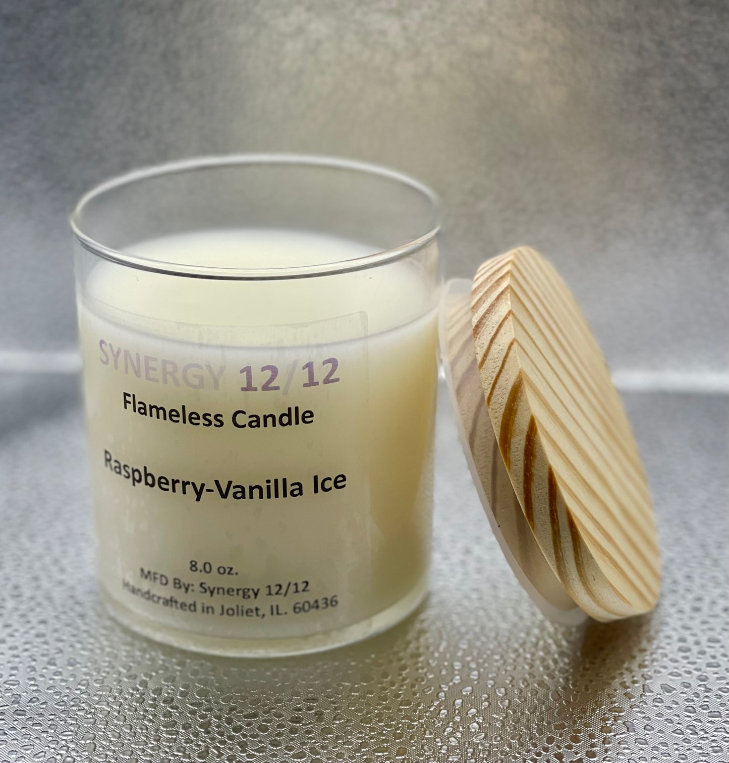 Flameless Candle (8.0 oz.) Raspberry-Vanilla Ice