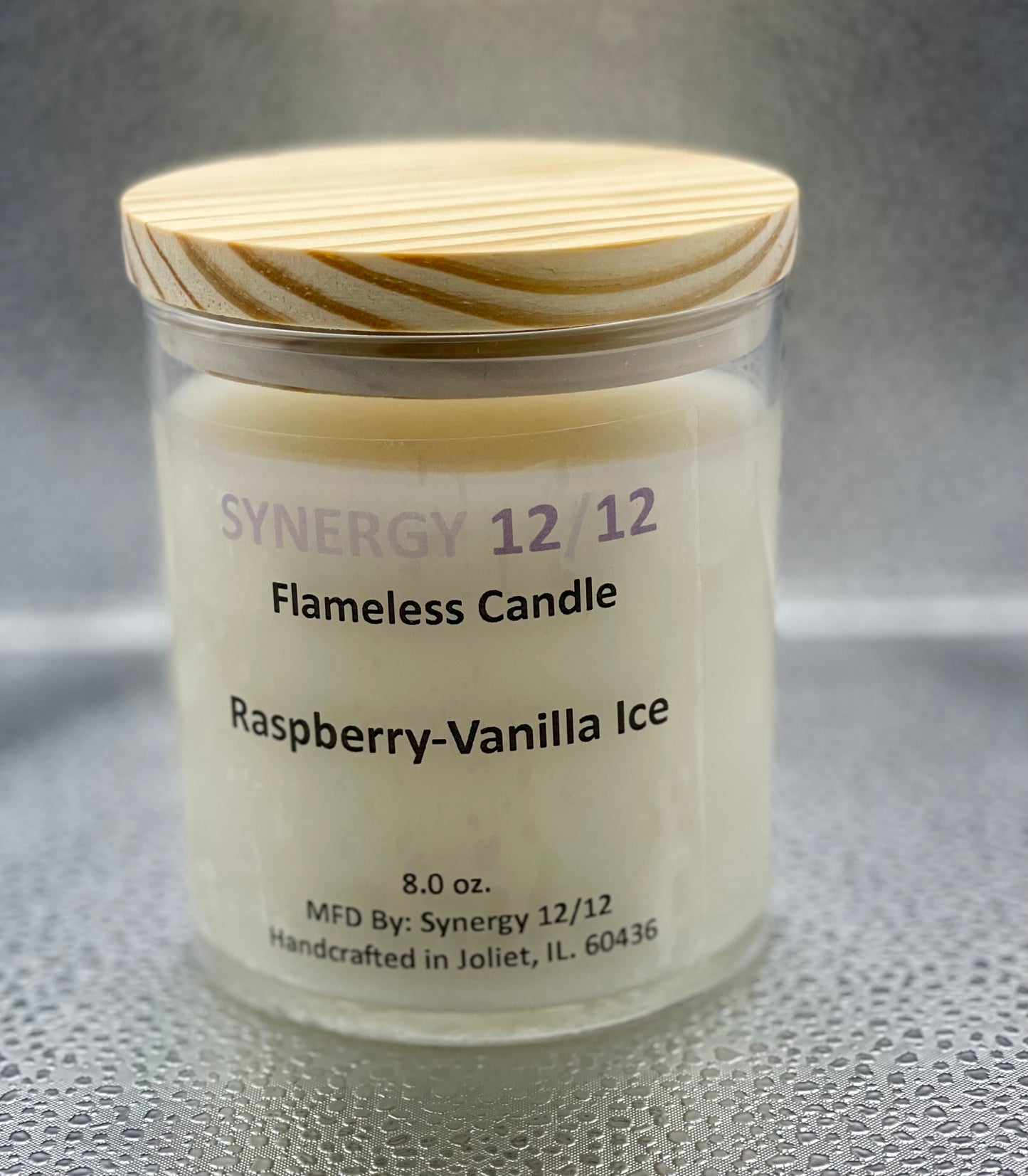 Flameless Candle (8.0 oz.) Raspberry-Vanilla Ice