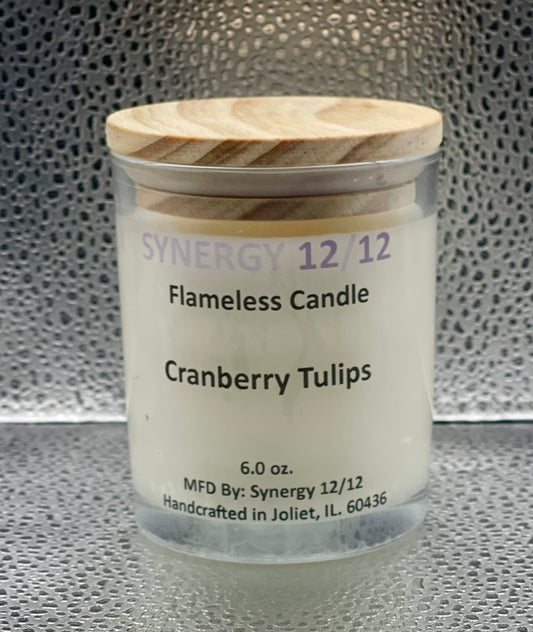 Flameless Candle (6.0 oz.) Cranberry Tulips