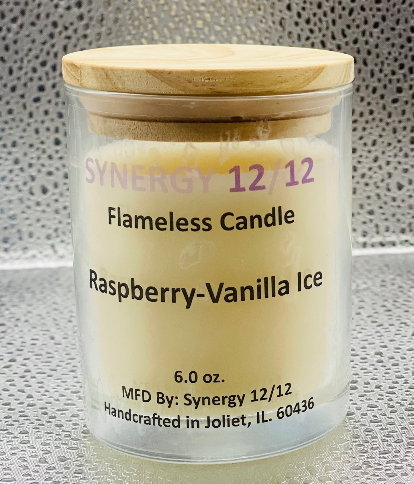 Flameless Candle (6.0 oz.) Raspberry-Vanilla Ice