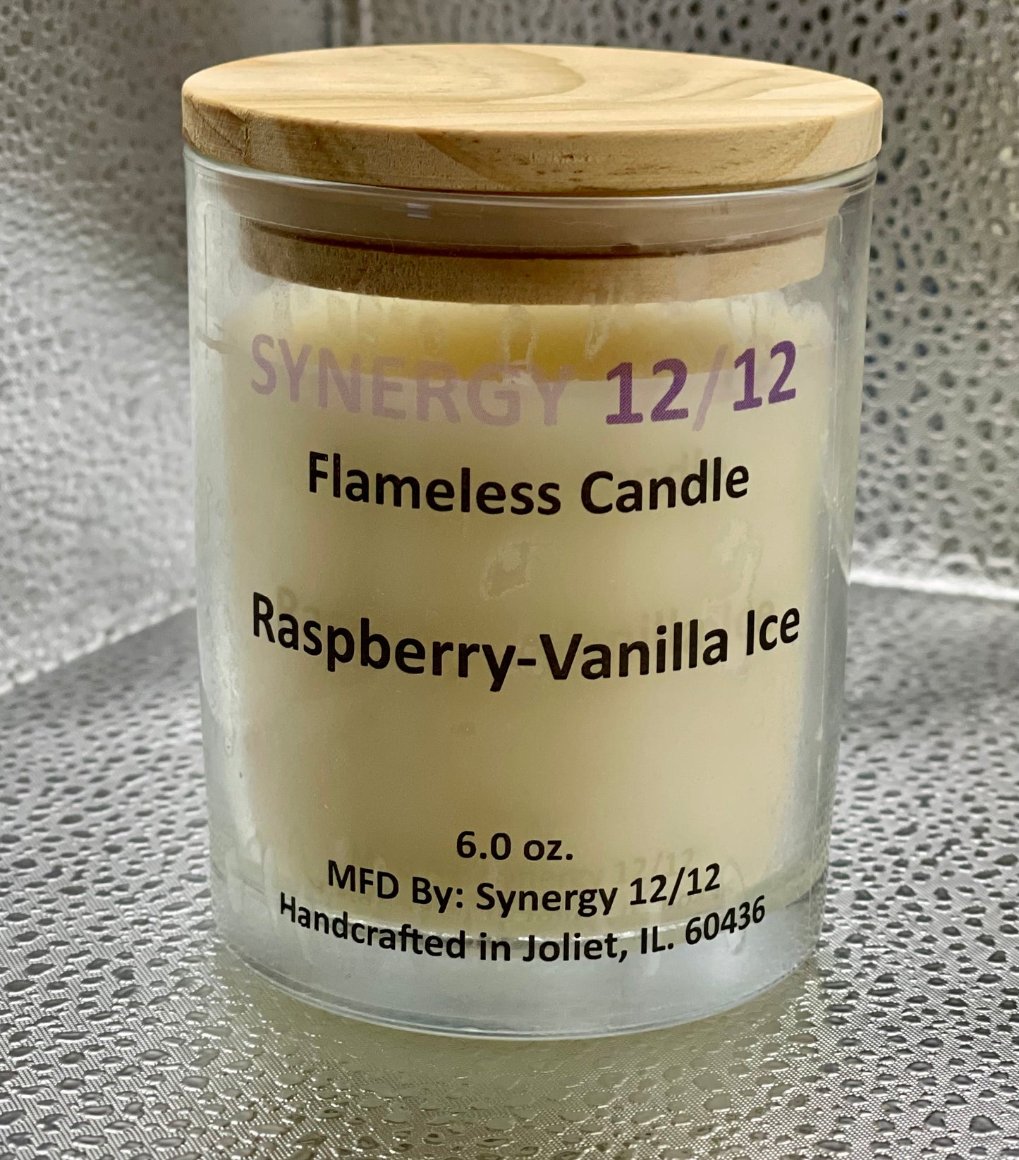 Flameless Candle (6.0 oz.) Raspberry-Vanilla Ice