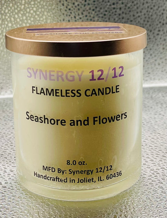 Flameless Candle (8.0 oz.) Seashore and Flowers